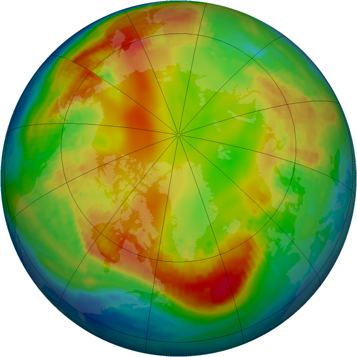 Arctic ozone map for 01 February 2002